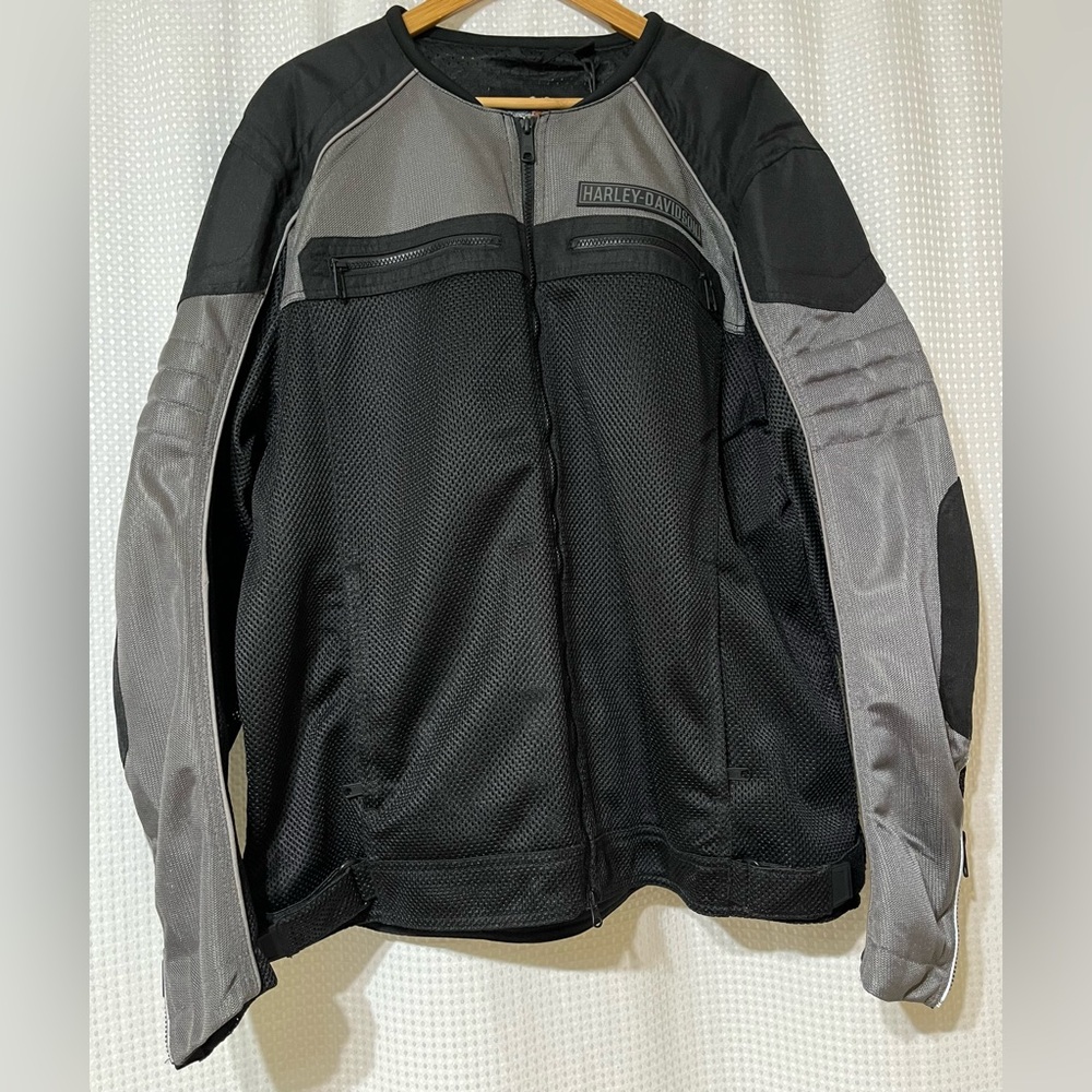 Harley-Davidson Black and Gray Men's Mesh Riding Jacket